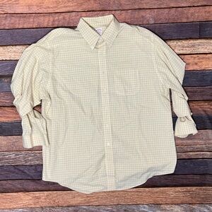 Brooks Brothers Men's Yellow Checkered Long Sleeve Button Down Dress Shirt